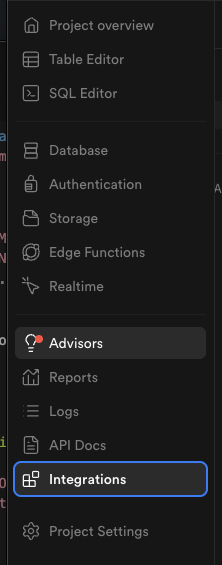 Enabling cron and vault extensions in Supabase