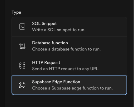 Accessing the cron jobs interface in Supabase